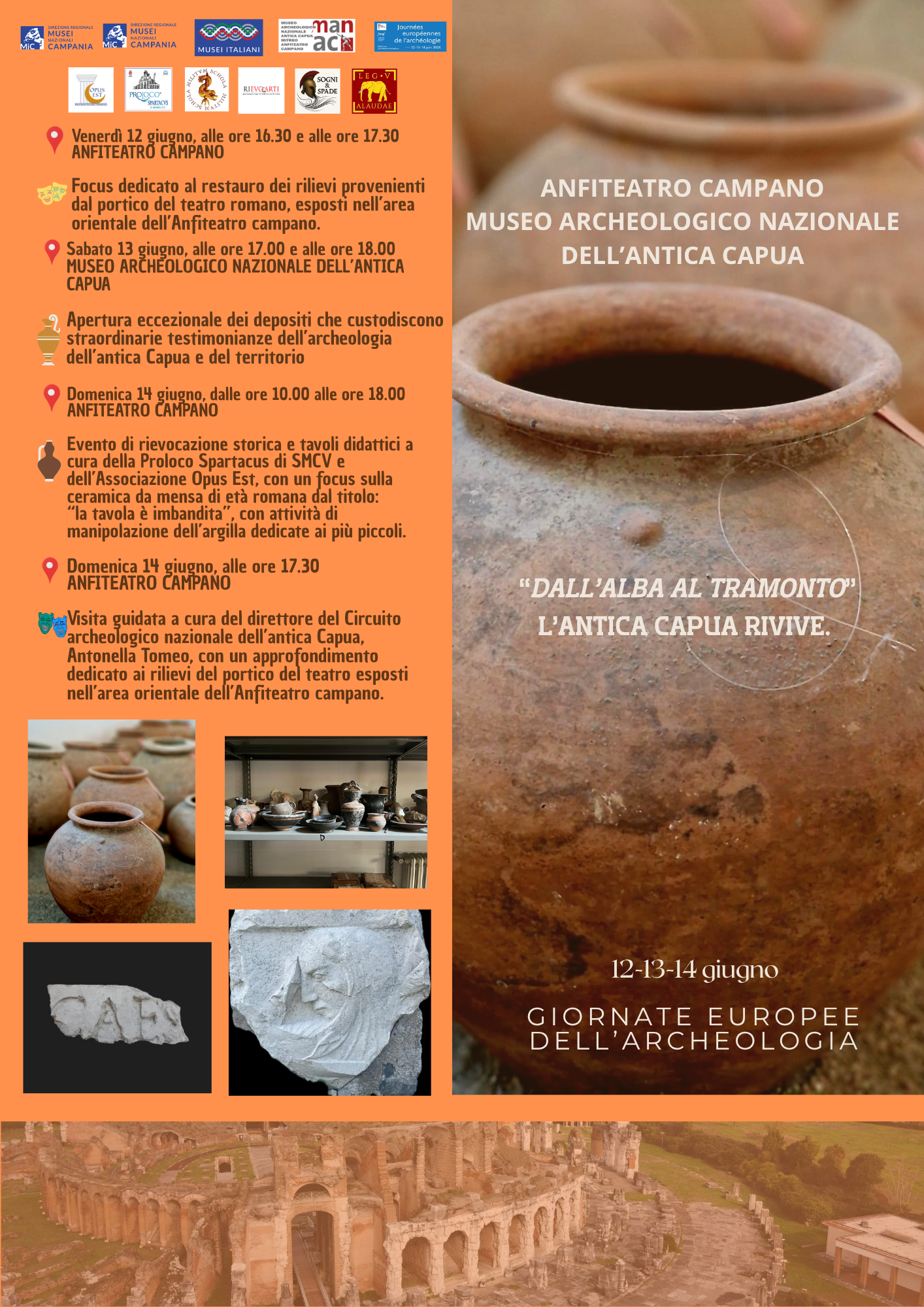 “Archeologia in corso”: all’Anfiteatro campano e al Museo archeologico nazionale dell’antica Capua tre giornate per scoprire il lavoro dietro la ricerca